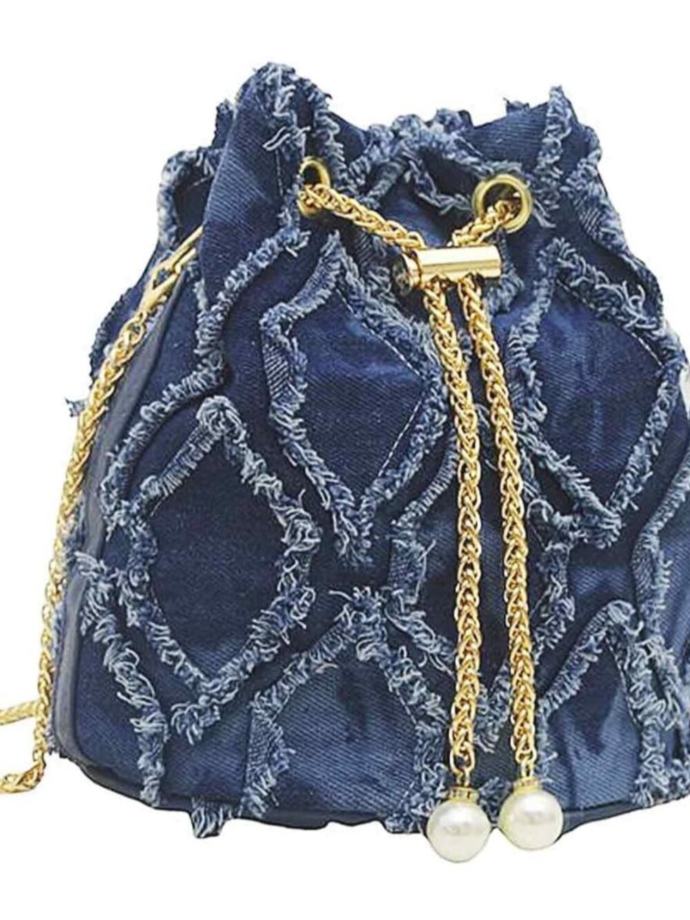 Blue Denim Purses for Women, Jean Bucket Bags, Crossbody Hobo Drawstring Handbag